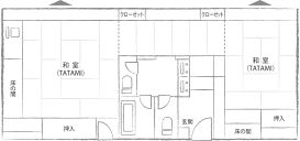 庭園側 二間大部屋客室 見取り図 A