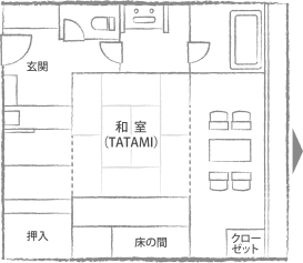 庭園側 準特別室 見取り図