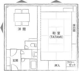 庭園側 準特別室 見取り図