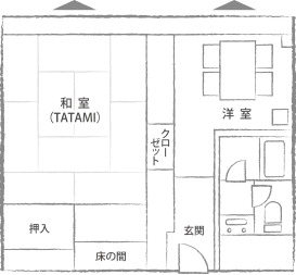 山側 標準客室 見取り図 B